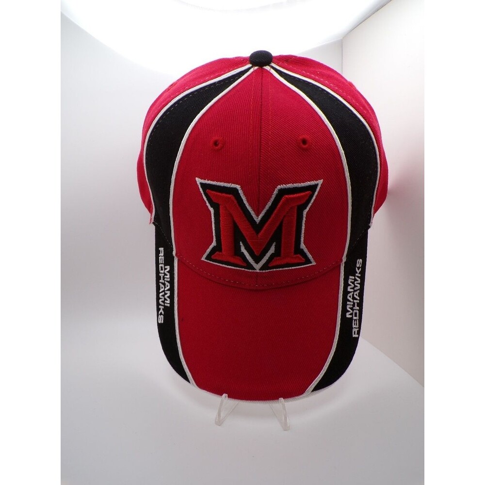 Miami RedHawks M Embroidered Baseball Cap Adjustable Red Black